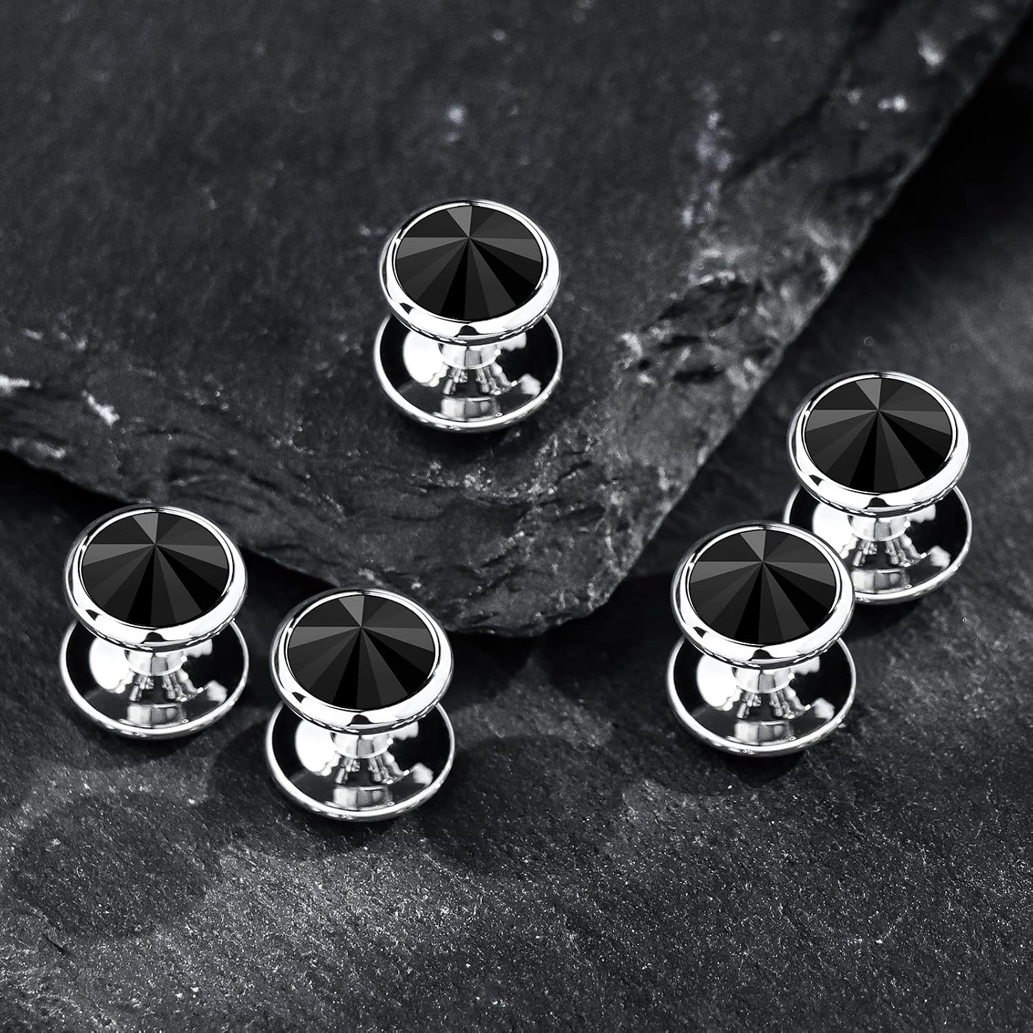 HAWSON Crystal Shirt Studs for Men's Tuxedo Shirt, Tuxedo Buttons for Birthday Wedding Party Christmas.