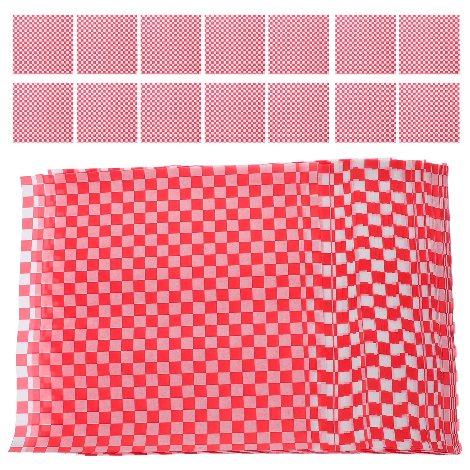 Papel para Hornear Antiadherente a Cuadros Rojos 30X30 CM 500 Hojas Resistentes Grasa para Envolver Hamburguesas Sándwiches y Hornear en Cocina y Picnic