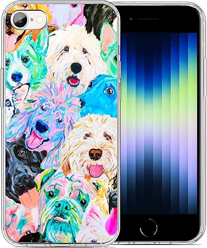Miniatura 8 de Funda de TPU transparente con diseño de collage vintage estético para iPhone 7, iPhone 8, collage de academia oscura, a prueba de golpes, para