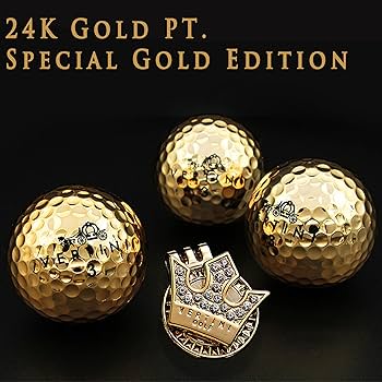 新品未使用　ゴールドゴルフ　ハット Amazon | [VERTINI] 金メッキ/ゴールドゴルフボール(3個)とボール