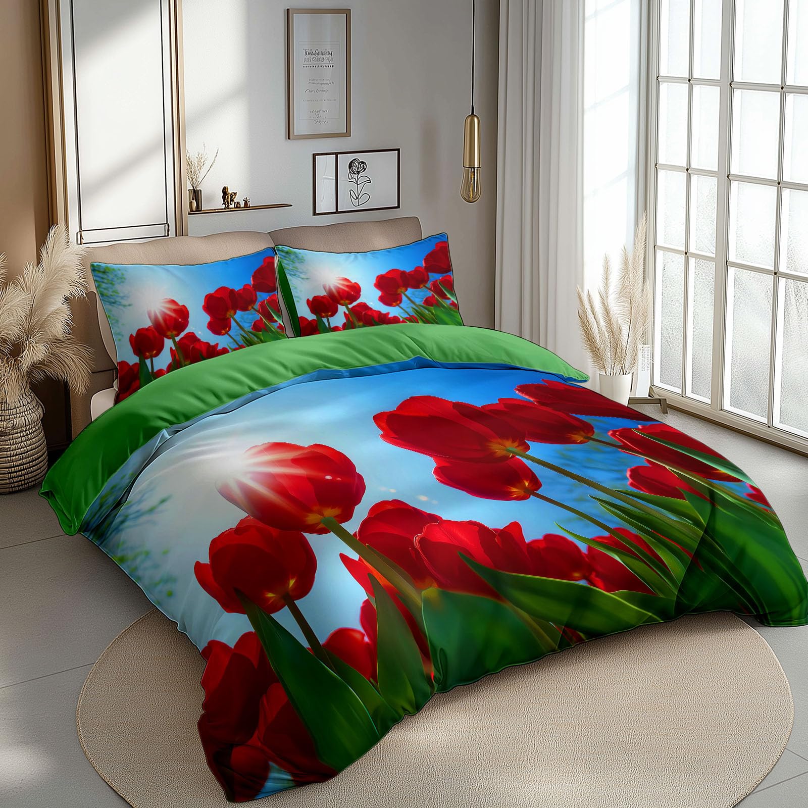 Juego de ropa de cama de 240 x 220 cm con funda de almohada, diseño de