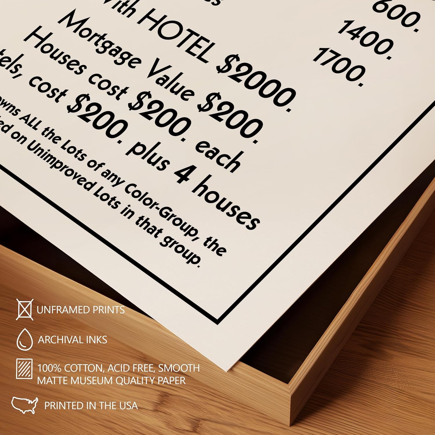 Monopoly Poster Wall Art - Retro Modern Board Game Wall Decor, Premium Giclee Fine Art Print, Eclectic Collage Aesthetic,Game Room Home Decor, Ready to Frame