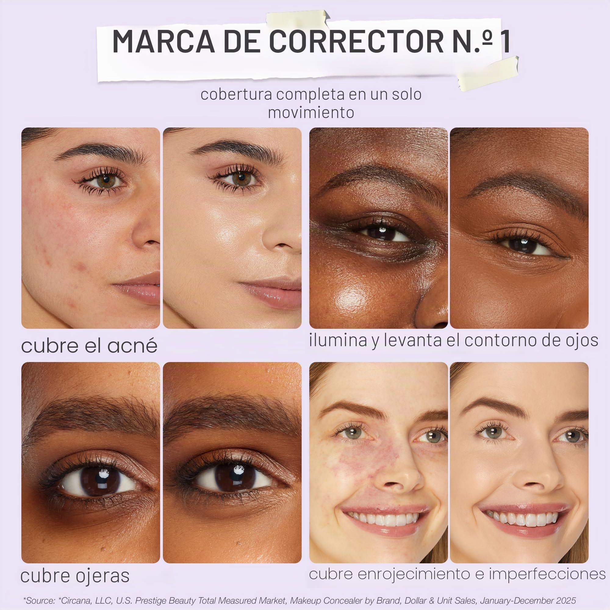 Corrector doble uso Tarte, para contouring, medio (tamaño mediano con tonos durazno)