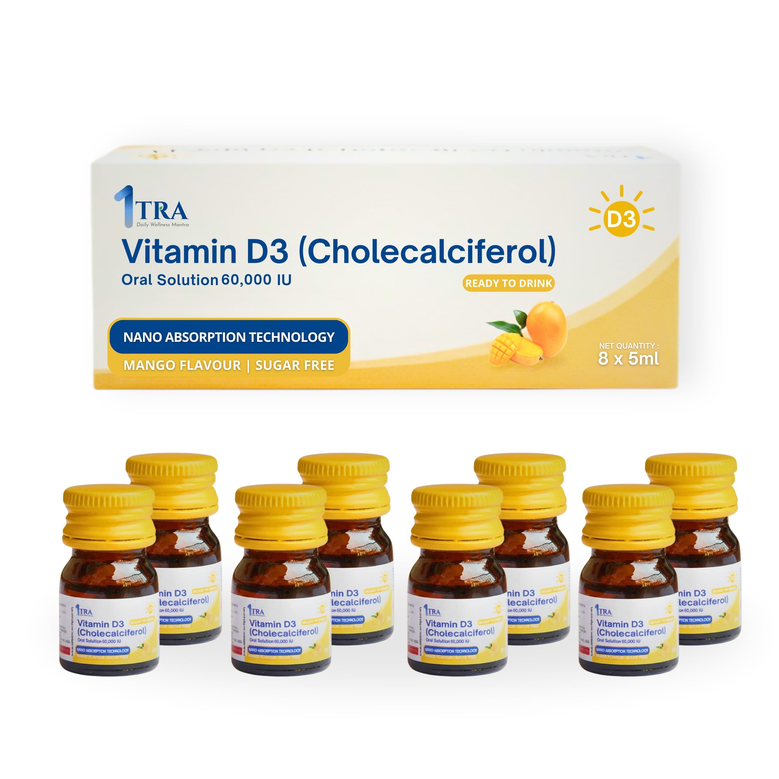 D3 | Shelvit D3 | Vitamin D3 Nano shots | Vitamin D3 Supplement | Mango Flavoured | Ready to Drink | Supports Bone, Muscle & Immune Health | 8 Oral Shots Pack | One shot/week-image-39