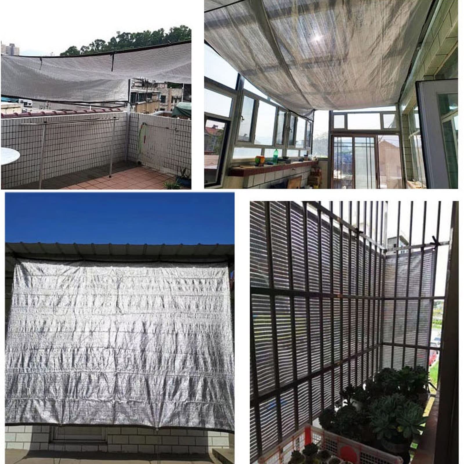 LIGUOYI Transpirable Toldo Vela Lámina De Aluminio Toldo para Playa Multifunción, para Terraza Jardín Camping Resistente A La Rotura Rectángulo, 75% BloqueUV Fácil De Instalar Toldo Vela