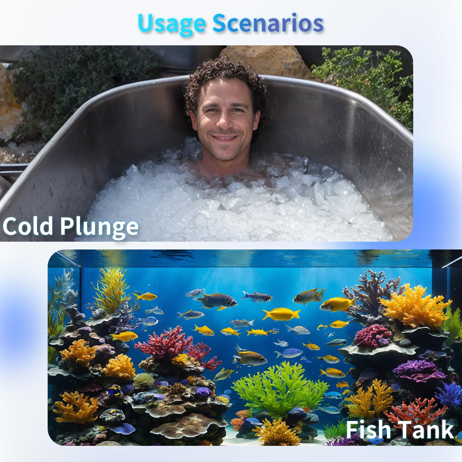Filtro U-V per acquario a doppio beccuccio, 600 GPH per acquari da 75-300 galloni piccolo stagno, macchina pulita verde sommergibile pompa potente acqua salata d'acqua dolce cristallo verde