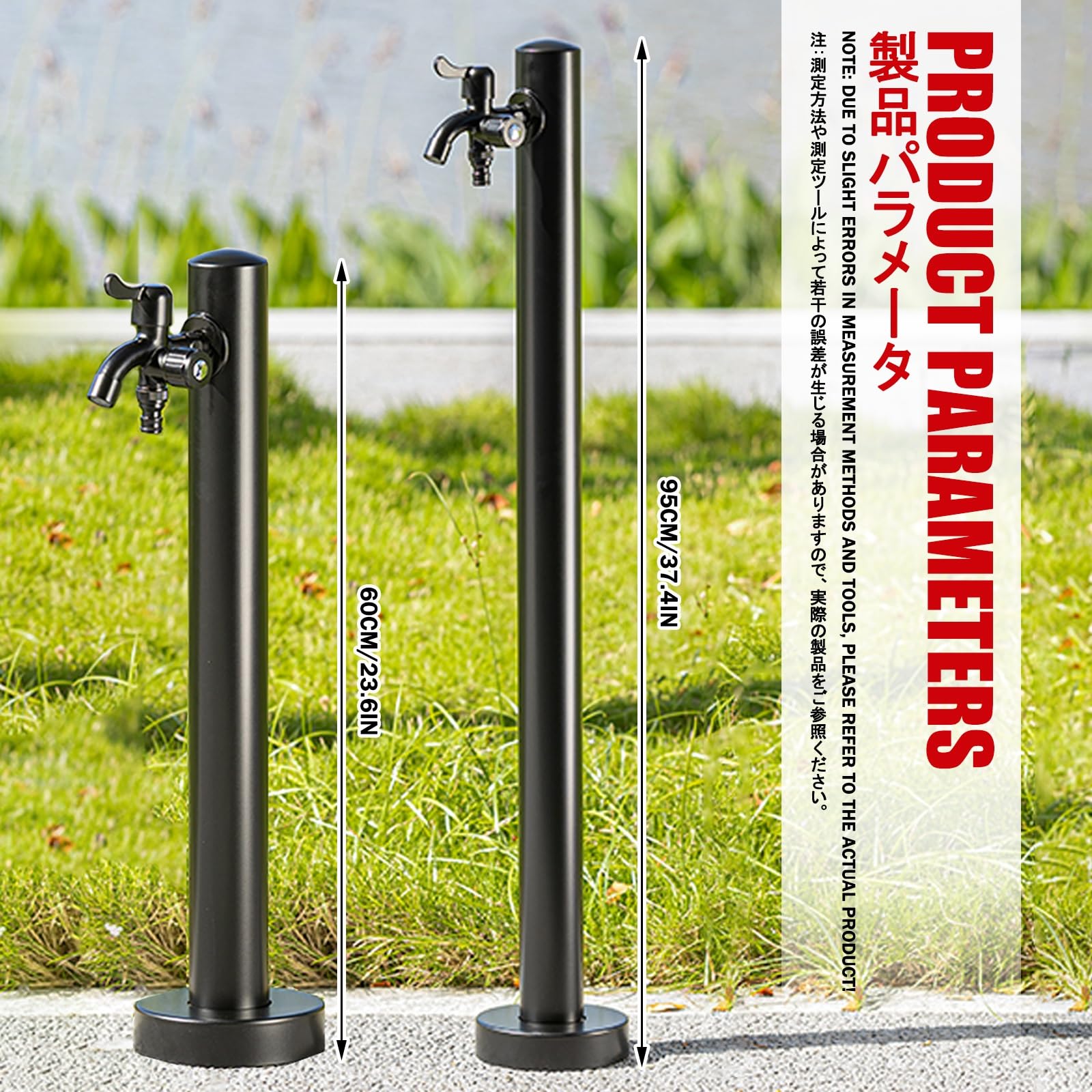 Edelstahl Vertikaler Garten Wasserhahn Outdoor Antifreeze Freistehende Säule für Rasen, Terrassen und Hinterhöfe