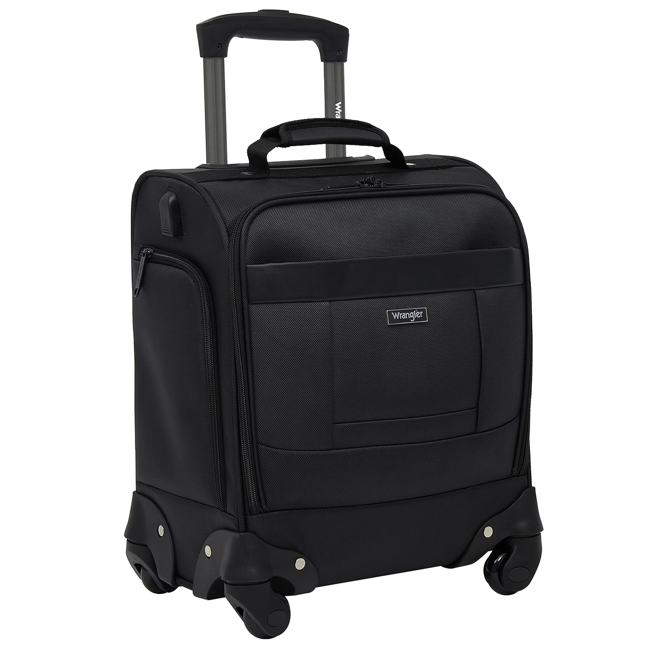Wrangler 15" Underseat Spinner Carry-On Luggage, Charcoal