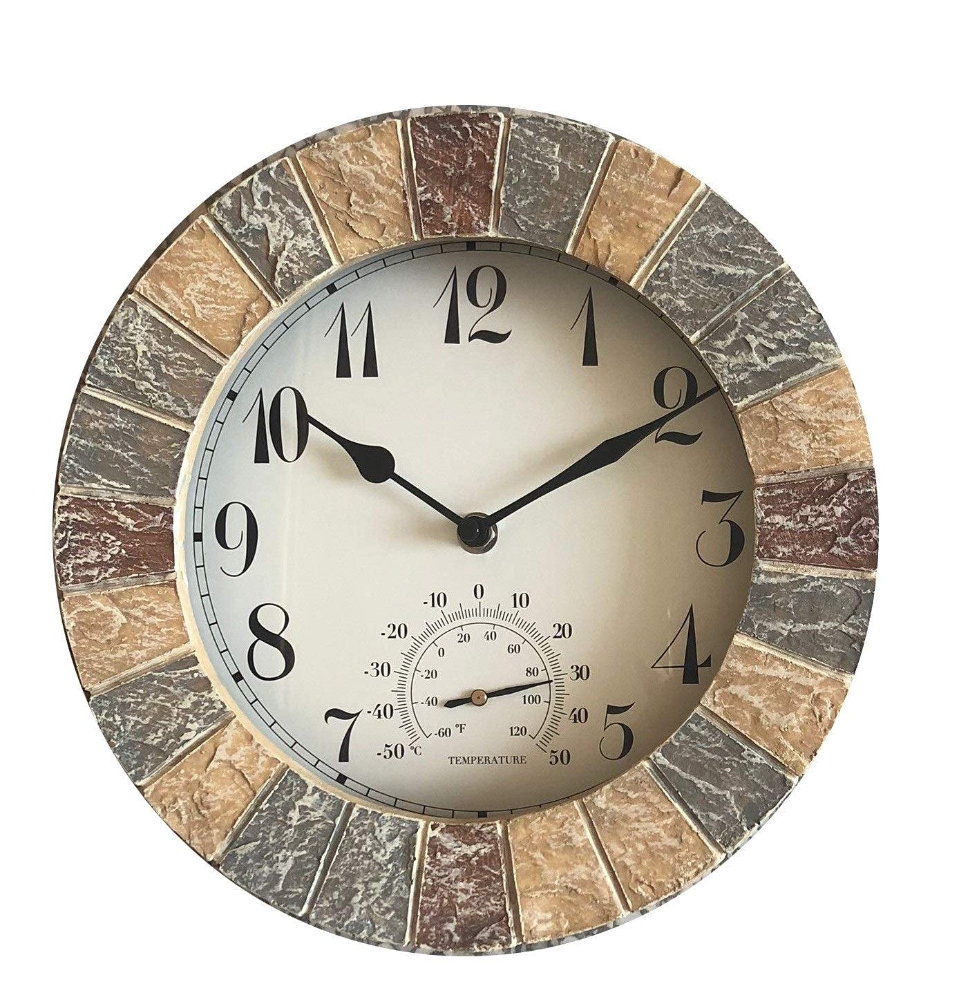 Horloge de jardin extérieure résistante à l'humidité pour mur de patio