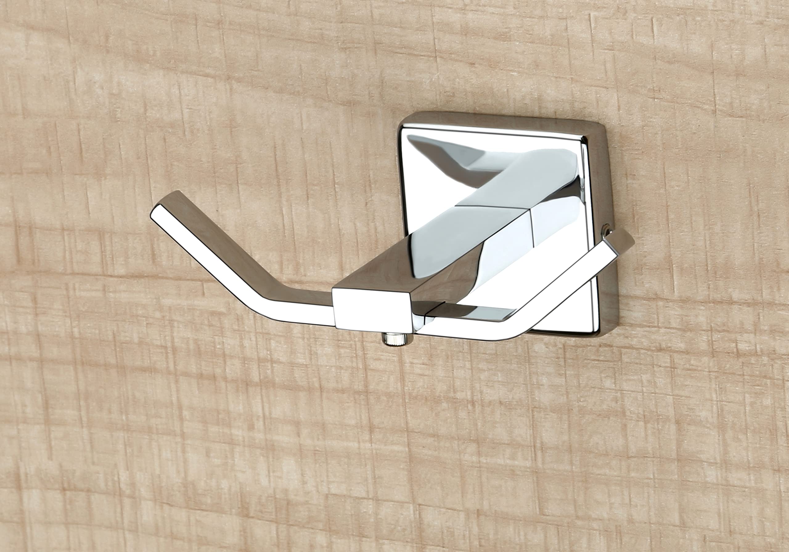 iSTAR Stainless Steel (SS) Unbreakable Double Square Shaped Hook (2 pin) Bathroom Hooks Cloth Hanger Wall Hook Door Robe Hooks for Hanging Key, Clothes (Silver Square)-image-42