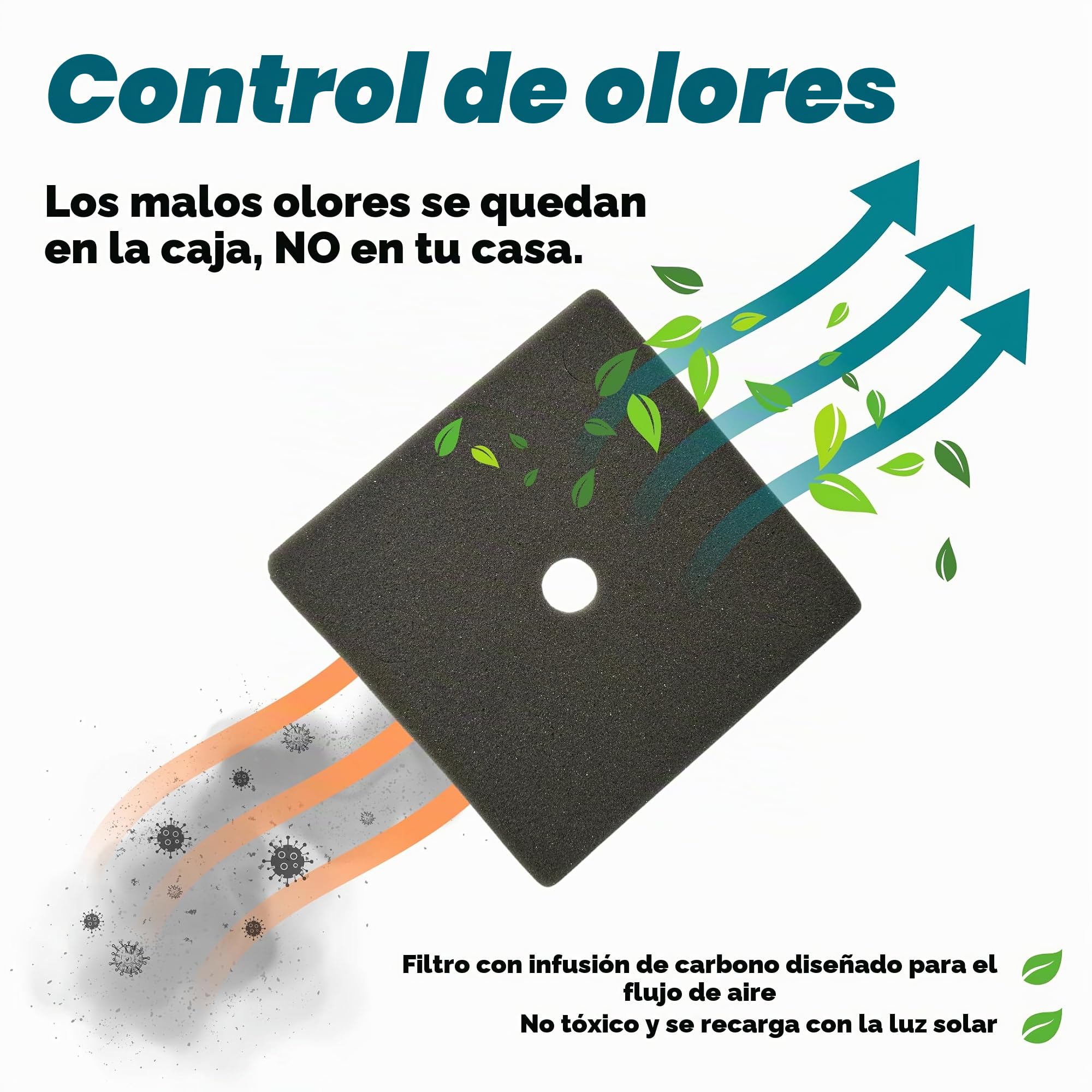 Good Pet Stuff, The Courtyard - Caja de Arena Oculta, Plantas Artificiales y Caja de Arena Cuadrada Cerrada para Gatos, Filtro ventilado y de Olor, fácil de Limpiar, Abedul Blanco