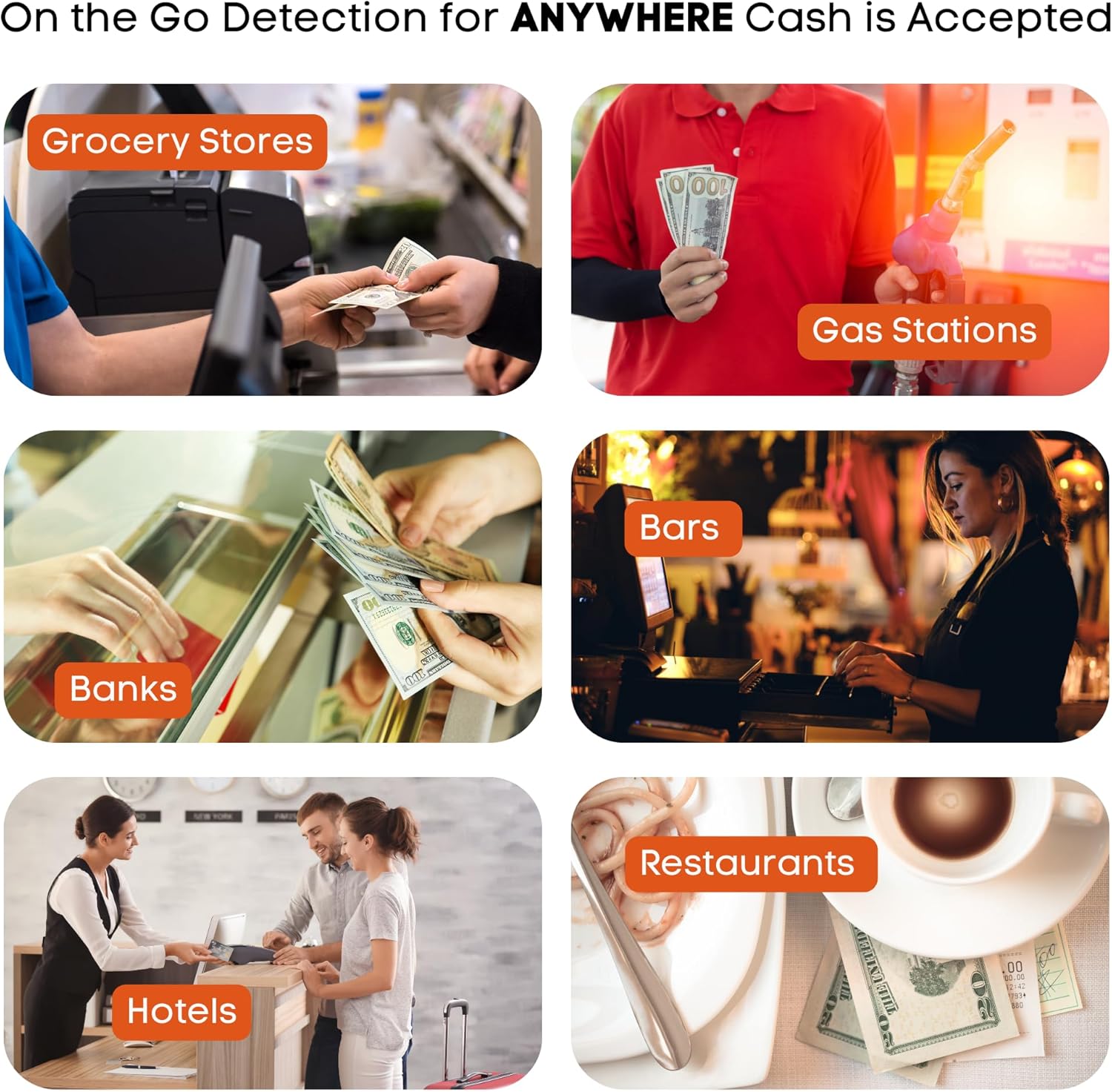 Dri Mark Dual Test Counterfeit Money Detector Pen, UV Light Head Bonus Pack - Fake Money Bill Checker, Tests for Security Strips and Authentic Currency Paper, 1 UV Light/ 3 Pens - Image 7