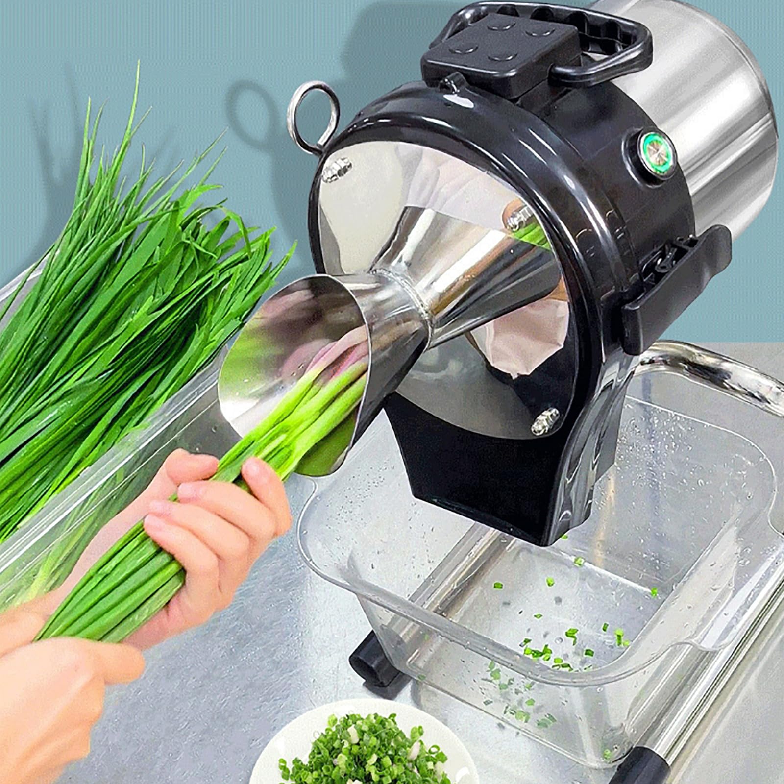 Procesador De Alimentos Eléctrico, Picadora, Rebanadora De Verduras Comercial Con Grosor Ajustable De 1 A 5 Mm Y Velocidad De 6000 Rpm/Min, Salida De 250 Kg/H Y Duración De La Batería De 30 Min, Cort