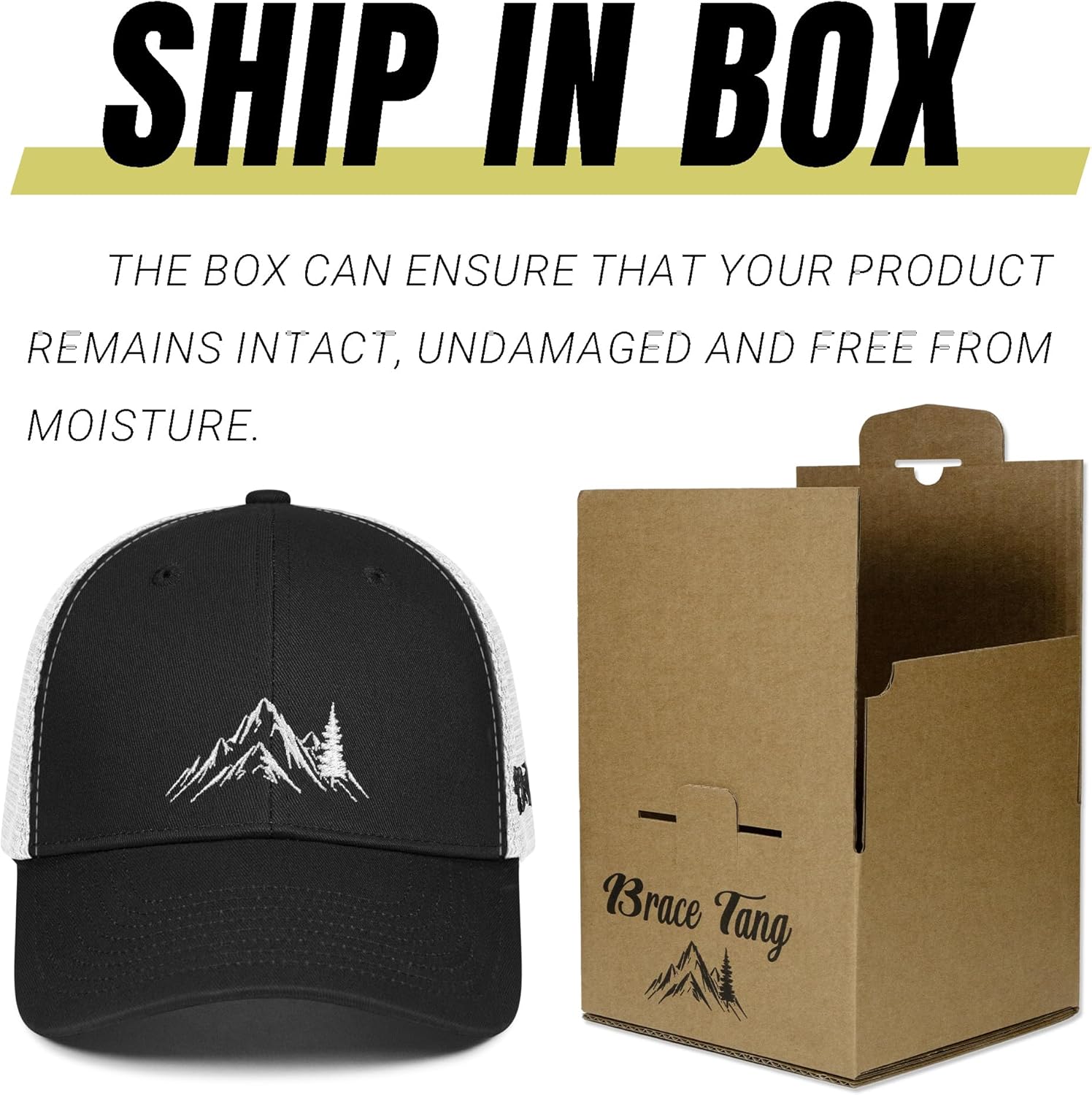 Mountain & Tree Outdoor Trucker Hat for Men Women, Embroidery Gift Baseball Cap for Hiking & Camping - Image 2