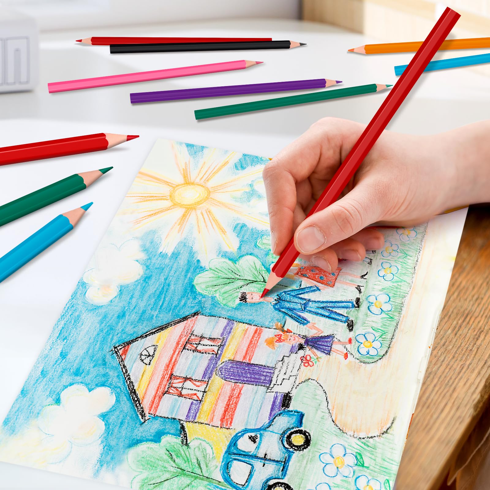 YEGEER Buntstifte, 480 Stück, 12 verschiedene Farben, vorgespitztes Buntstifte-Set für Kinder und Erwachsene, Lehrer, wesentliche Klassenzimmerpreise, Schulbedarf
