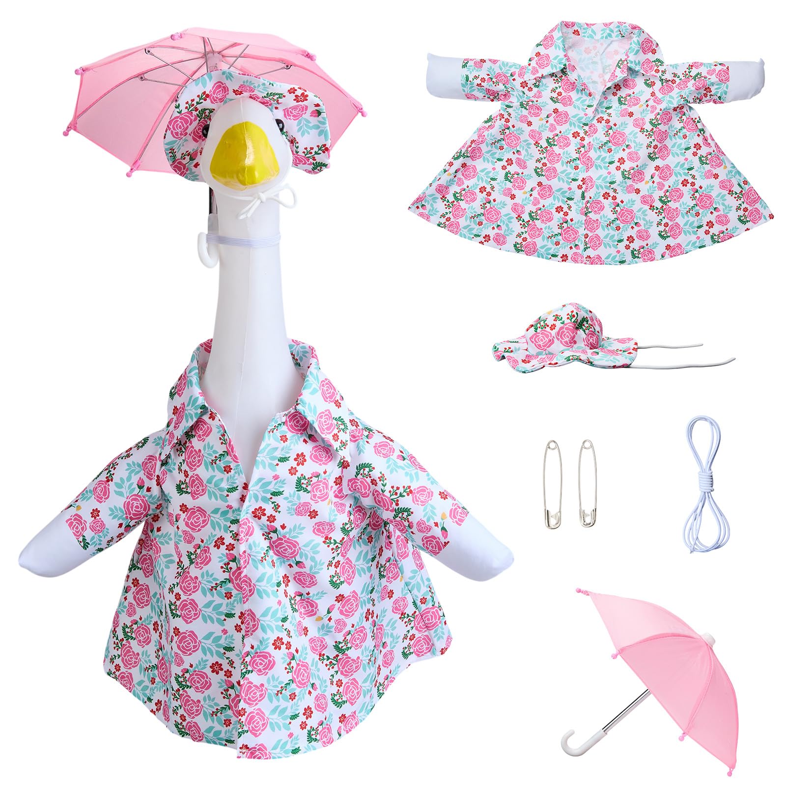 HUAAPLEVLA Raincoat Porch Goose Outfit 23 Inch for Geese Costume, Pink — image 1