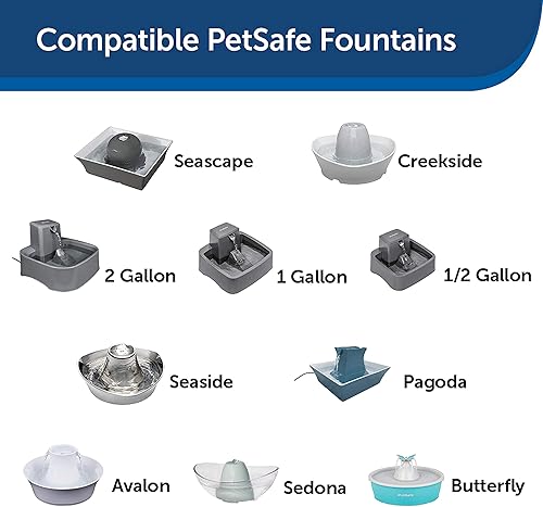 Miniatura 2 de PetSafe Drinkwell - Filtros de repuesto de carbono, mantiene el agua limpia y fresca, compatible con múltiples fuentes PetSafe, paquete de 4, color