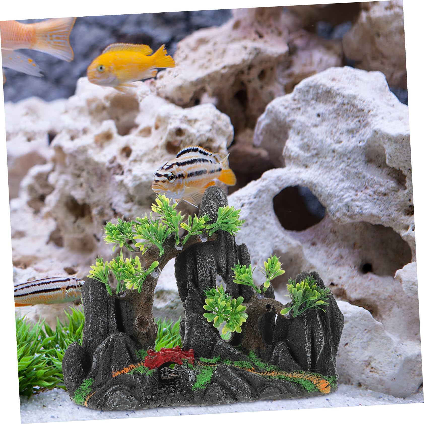 Decoración De De Diseño De Rocalla y Montañas Artificiales para Peceras Accesorio De Paisaje Acuático para De y Camarones Estabilidad y Excepcional