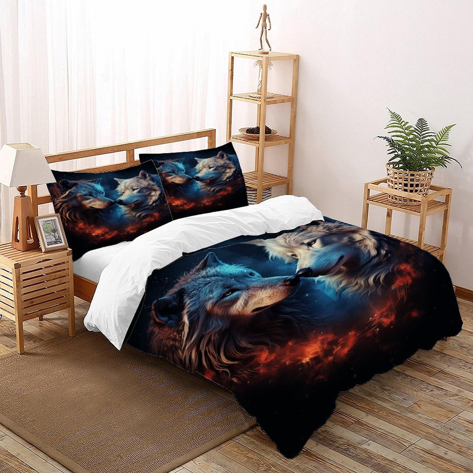 Housse de couette triceratops en microfibre hypoallergenique et anti-acariens 135x200