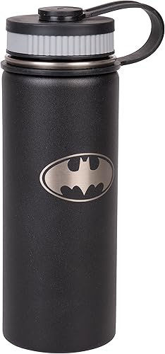 Miniatura 2 de DC Batman - Botella de agua de acero inoxidable, boca ancha, doble pared, aislada al vacío, para bebidas calientes y frías, 18.6 fl oz/18 onzas