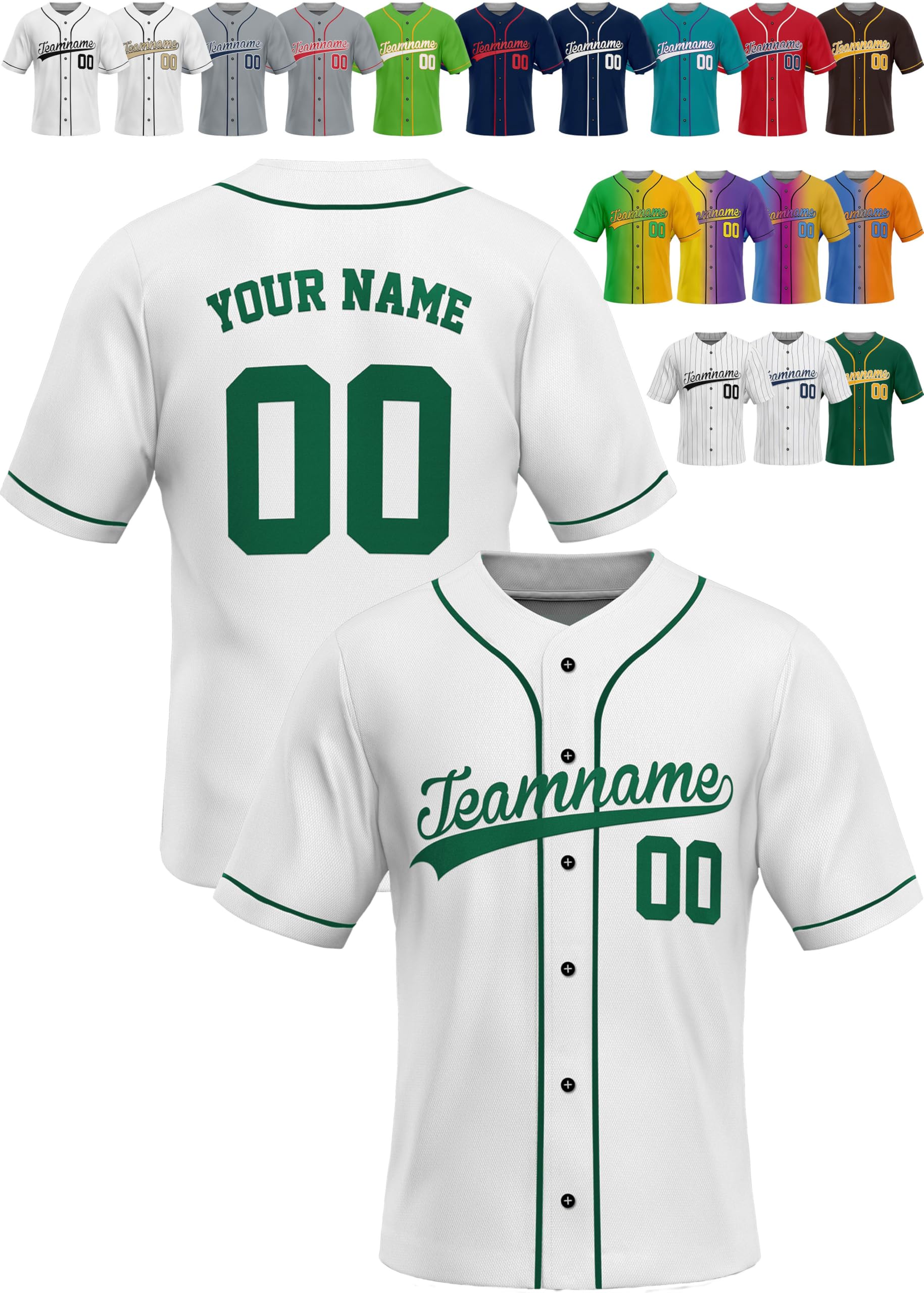 Custom Baseball Jerseys - Personalized Team Uniforms for Men, Women, Boys, and Girls - Add Your Name, Number, or Logo