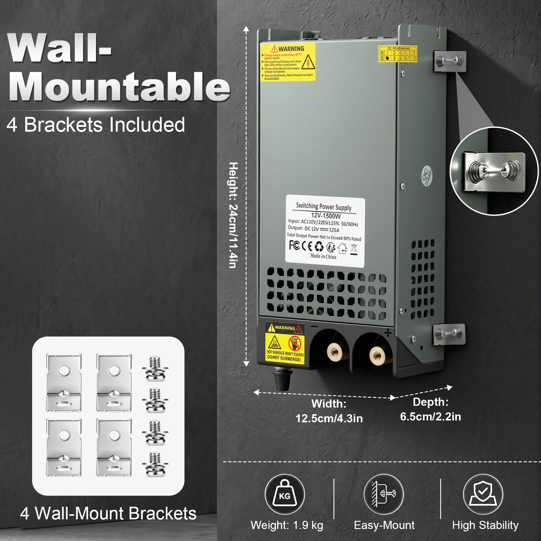 6-12V DC Netzteil Einstellbar 125A 1500W Schaltnetzteil AC auf DC