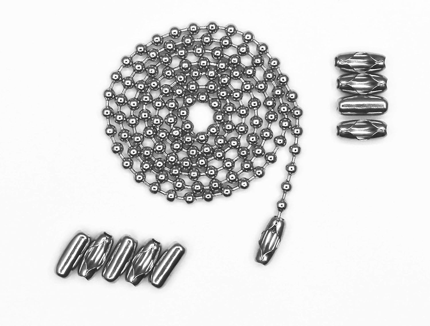 Glory Qin 4.0mm Stainless Steel Ball Chains & 10 Matching connectors (#8, 10 Feet)