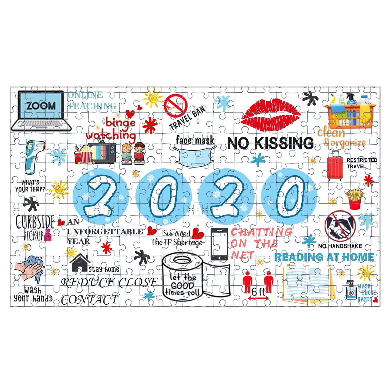2020 Jigsaw Puzzle 'Wash Your Hands' 1000 Piece 2020 Memorial Puzzles to Memorialize This Weird Year, Interesting Family Interactive Toys Personalized Gift Educational Toys Gift for Adults Kids