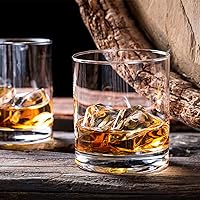 Vista 6 de QAPPDA Vasos transparentes – Vaso de cóctel antiguo de 7 onzas, vidrio de base pesada para bourbon, jugo, bebidas y vasos de chupito, paquete de 12