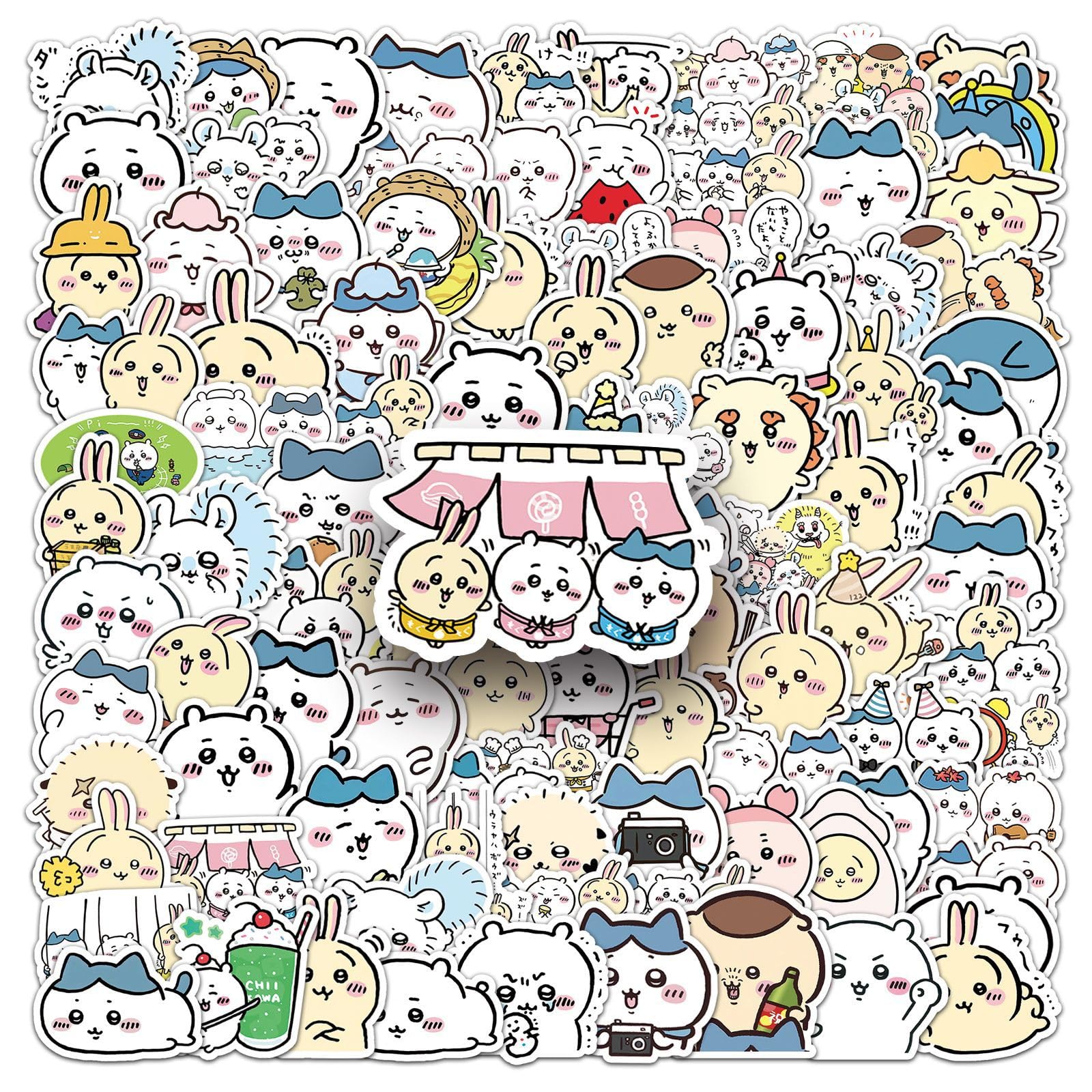 Kaensc 100 Pcs Chiikawa Kawaii Stickers For Adults Decoration Skateboard Motorcycle Luggage Phone Scrapbook Water Bottle Laptops Guitar Computer Refrigerator,Cute Cartoon Aesthetic Waterproof Decals
