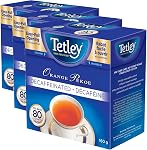 Tetley Orange Pekoe Decaffeinated Black Tea - 80 Tea Bags, 160 Grams, Caffeine Free Tea, Decaf Tea