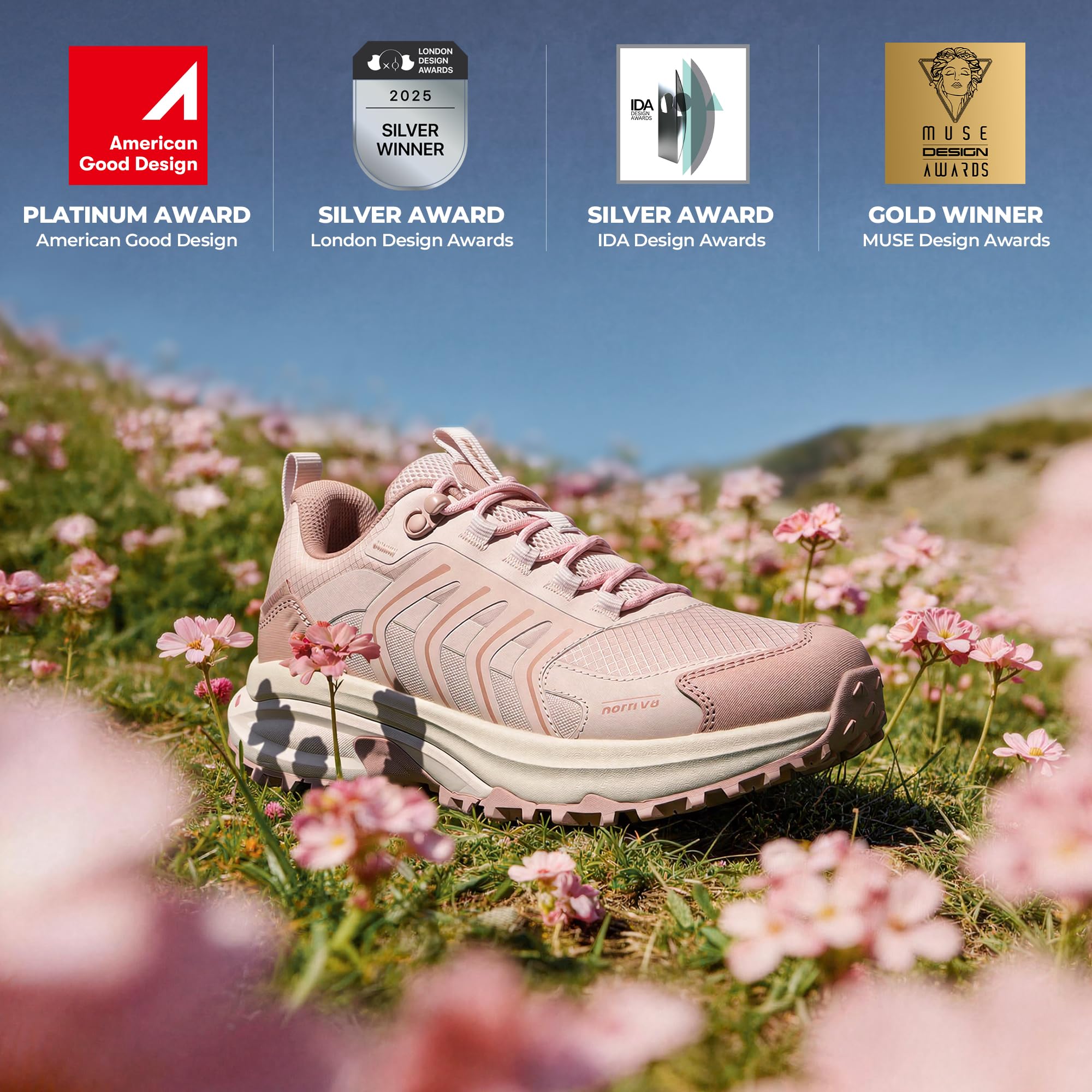 NORTIV 8 Zapatillas de senderismo impermeables para mujer, ligeras, para caminar todo el día, cómodas, antideslizantes, al aire libre, senderismo, camping, escalada, a la moda, Armadillo FieldLite