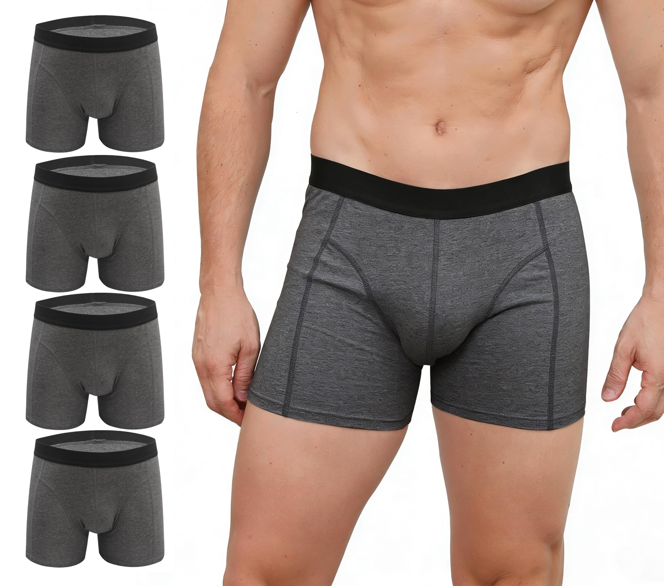 ZLYC Herren Baumwolle Boxershorts Männer Trunks Unterwäsche