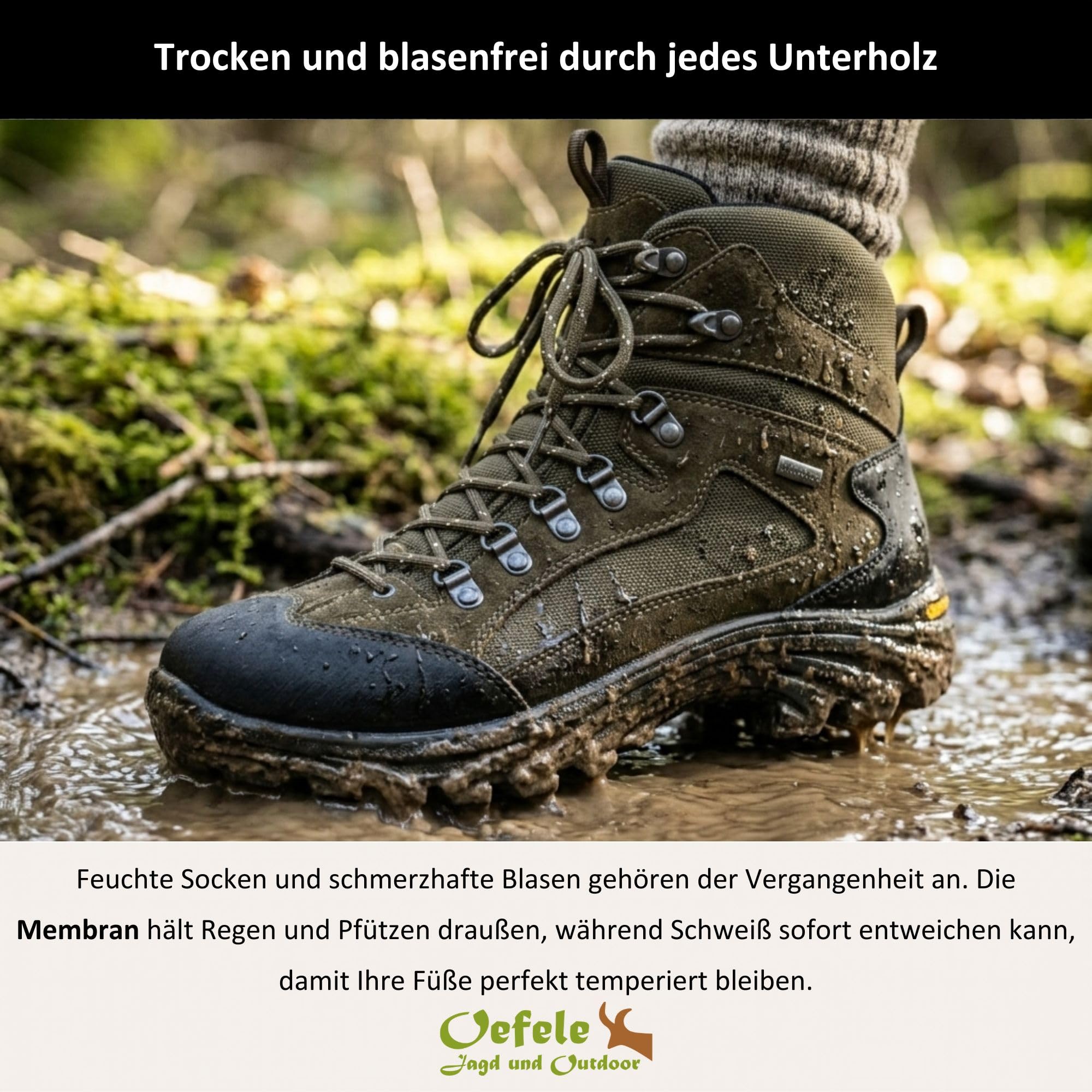 La Chasse® Leichter Pirschstiefel & Jagdstiefel Ancona oliv – Wasserdicht mit Membrane – Ideal für Trekking, Wandern & Outdoor