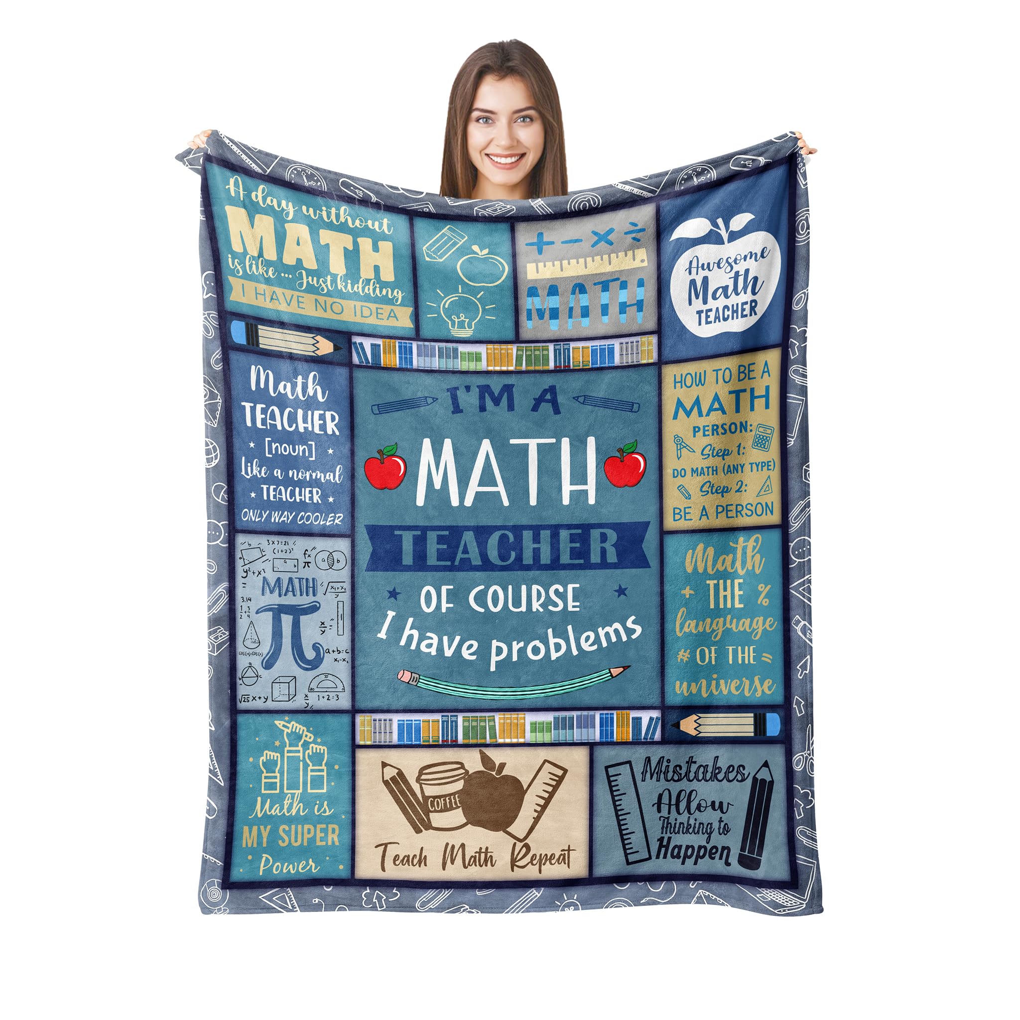 Math Teacher Appreciation Gifts, Math Teacher Decor, Gifts for Math Teachers, Birthday Gifts for Math Lovers Blanket 60x50inches
