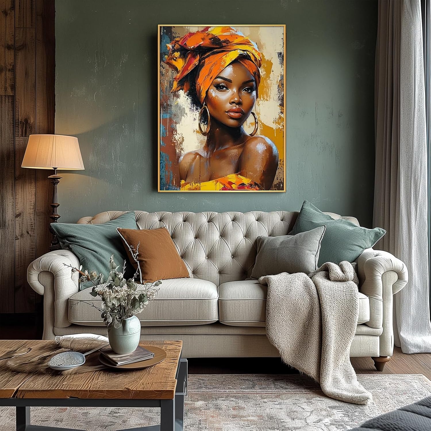 African Women Wall Art,Black Woman Painting Art,African