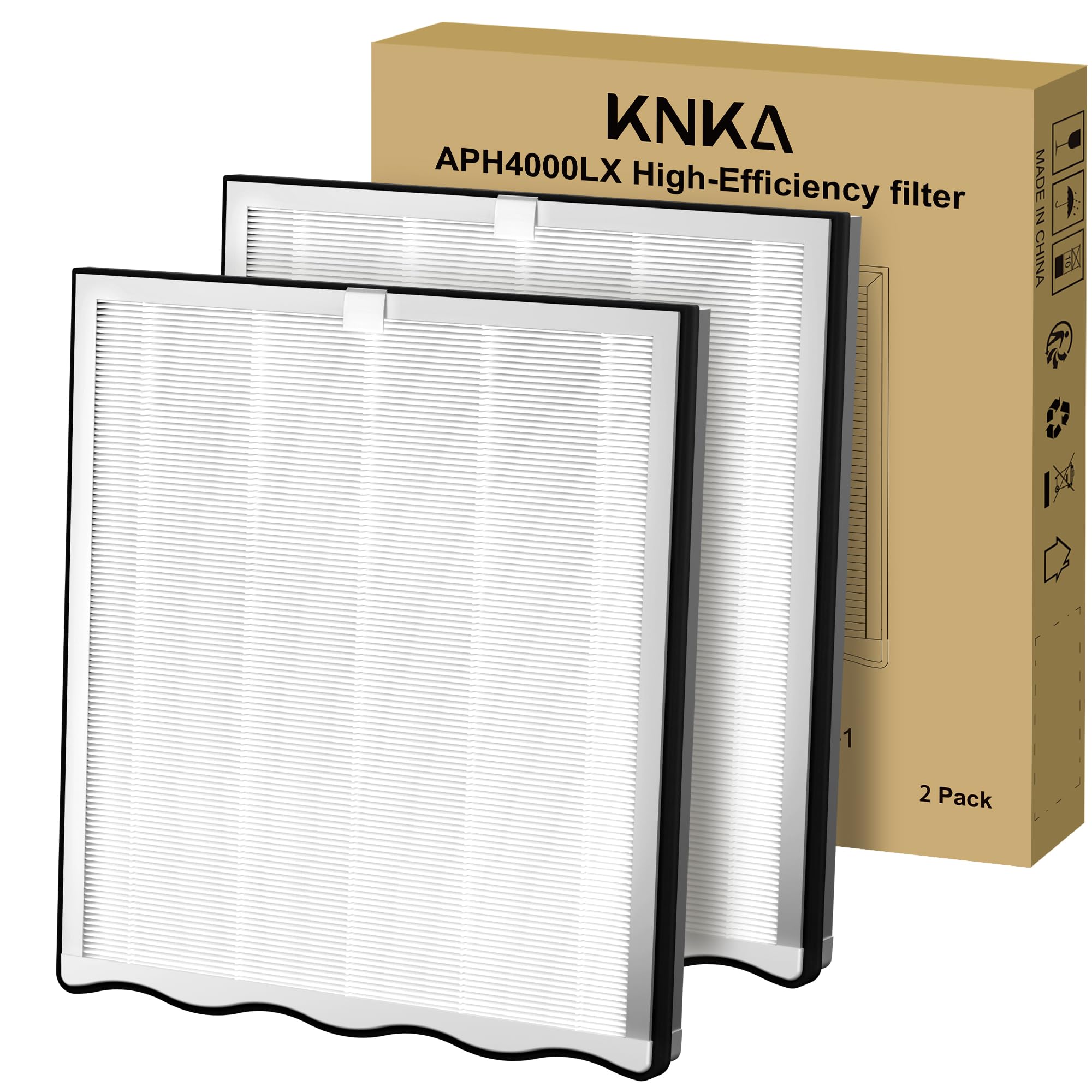 KNKA Genuine Air Purifier Replacement Filter for APH4000, Standard Filter | 2-Pack High-E…