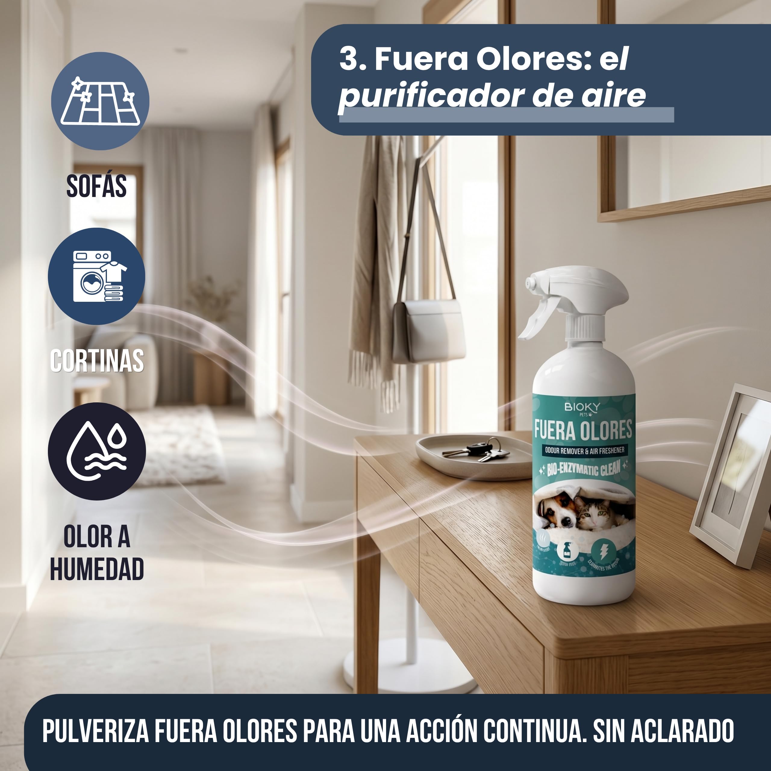 Kit 3 Limpiadores Enzimáticos - Elimina Orina Mascotas, Perros y Gatos