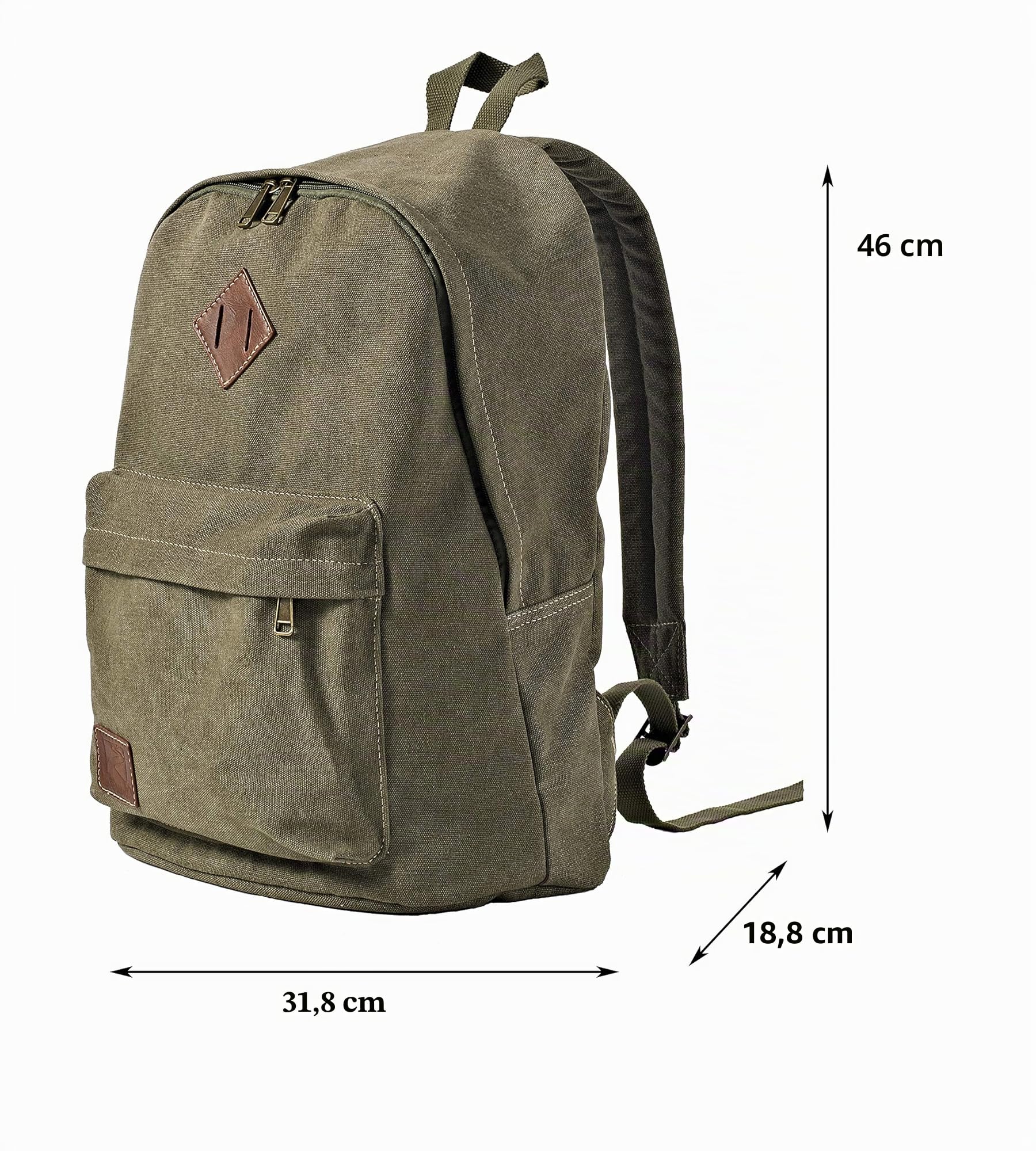 Zaino in Tela Vintage, Zaino Leggero e Casual, per Laptop, per la Scuola, da Viaggio, per Uomo Donna