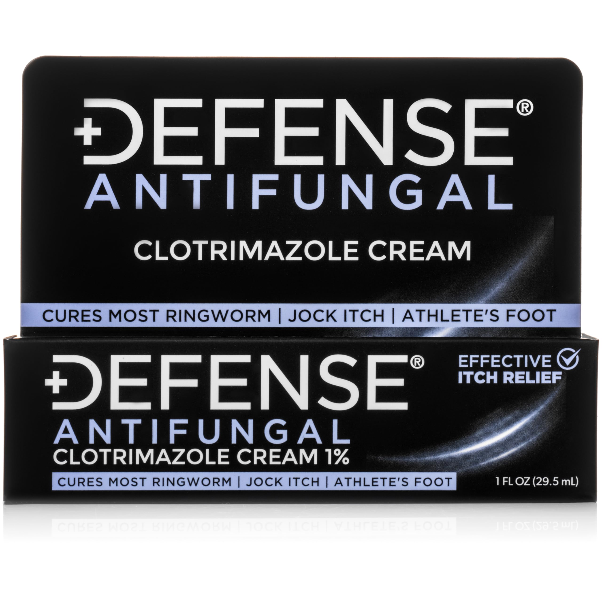 Defense Clotrimazole Antifungal Cream | Jock Itch, Athlete's Foot, Ringworm Treatment | Medicated Itch Relief Anti Fungal Cream for Skin and Foot Fungus