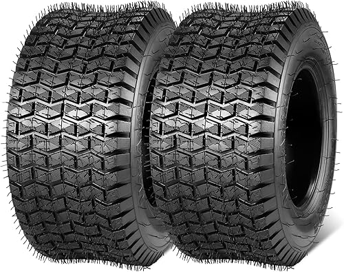 MaxAuto 16x6.50x8 Lawn Tractor Tires 16x6.50-8 Lawn Mower Tire 16x6.50 8 Garden Tractor Tire, 4Ply Tubeless, Set of 2