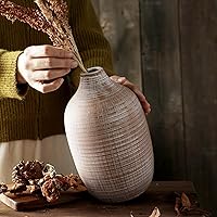 Vista 20 de ALMA Jarrón de suelo alto negro para hierba de las pampas, jarrón gris extra grande de 18 pulgadas para decoración del hogar, jarrones de cerámica