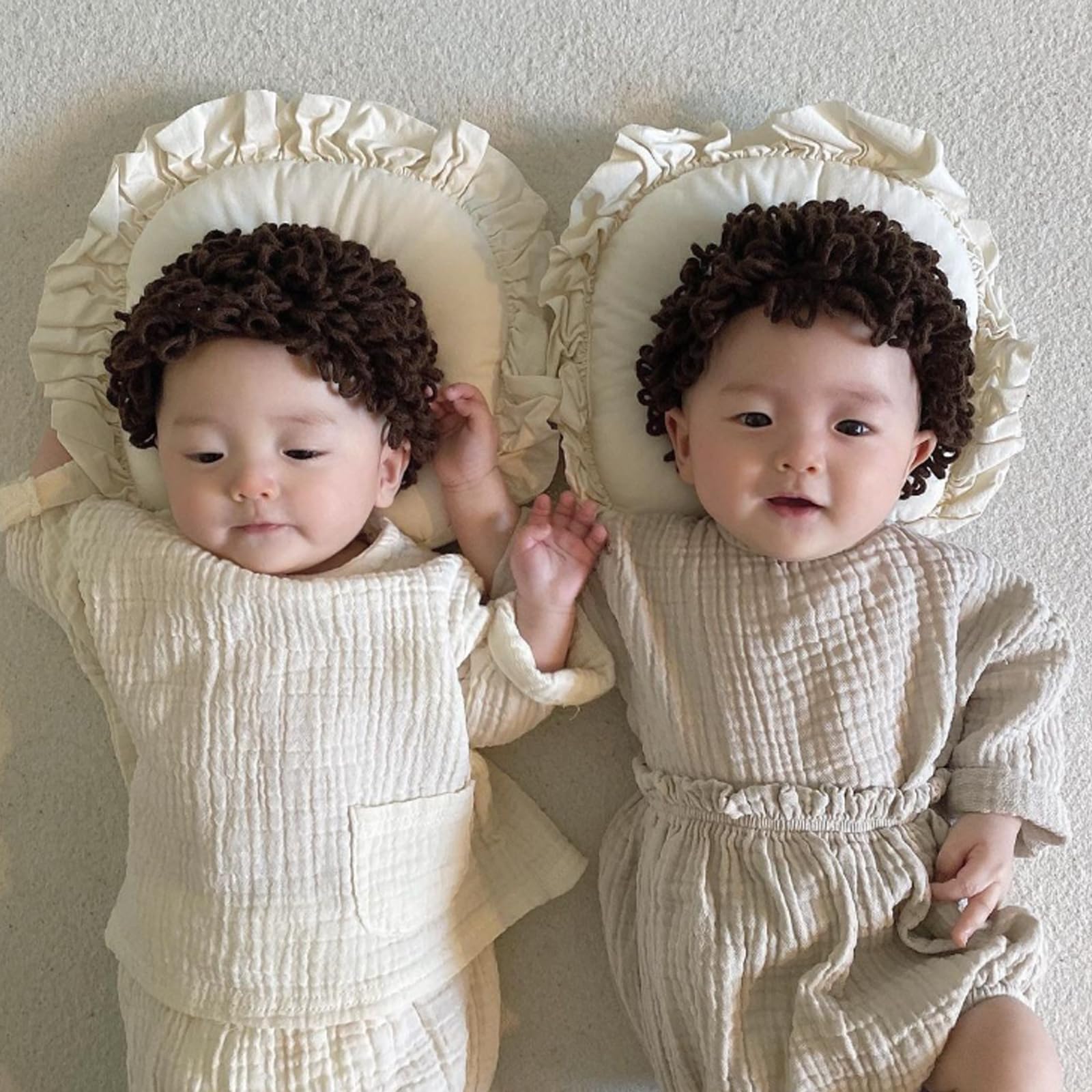 Amazon.co.jp: ベビーアフロウィッグ 帽子 子供 キッズ ニット 秋 冬 