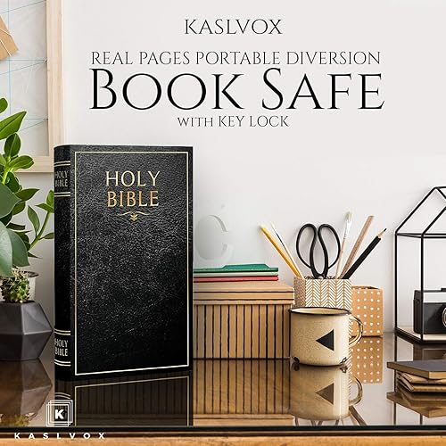 Miniatura 3 de Caja de seguridad falsa para libros, pequeña caja de seguridad con cerradura de llave, caja fuerte oculta a simple vista - Cajas de seguridad de