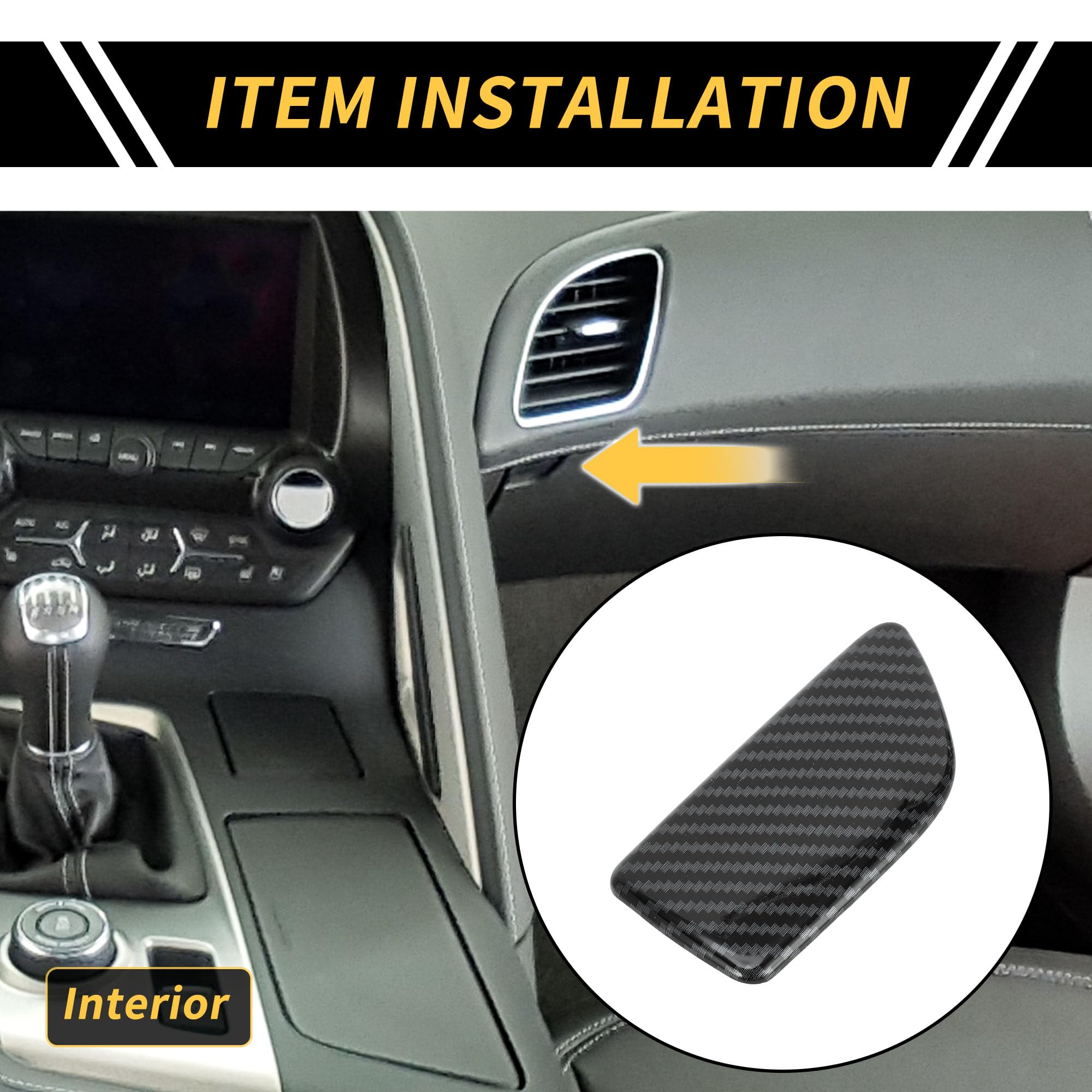 REPAIROCK 1 Pc Glove Box Handle Switch Cover Trim for Ford Maverick 2022-2024 Passenger Storage Grab Handle Button Trim Carbon Fiber Pattern ABS Black