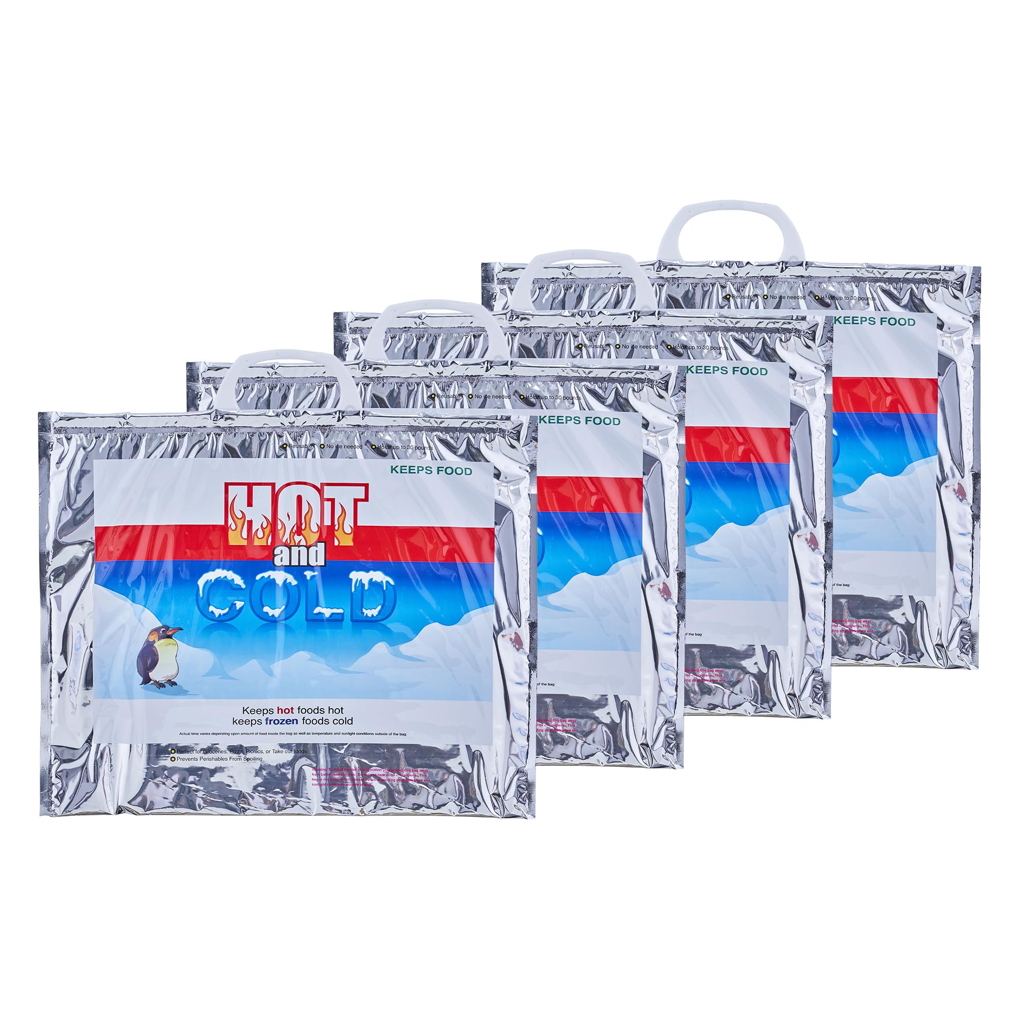 Superio Hot and Cold Insulated Bags for Food Delivery, Grocery Shopping Bags, Food Storage for Hot and Frozen Food for Travel, Disposable Cooler Bag,