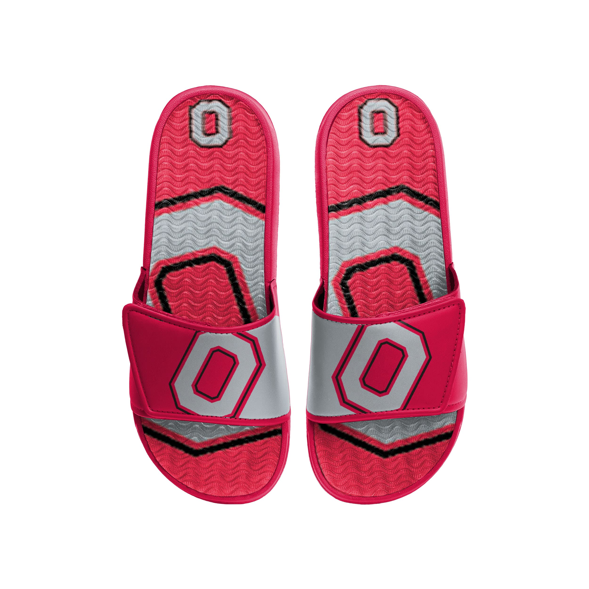 FOCO Ohio State Buckeyes NCAA Mens Colorblock Big Logo Gel Slides - S