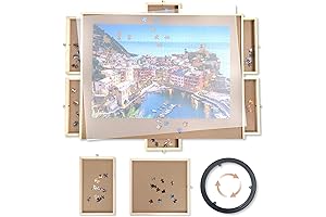 WOOD CITY Board Game Lazy Susan Puzzle Board