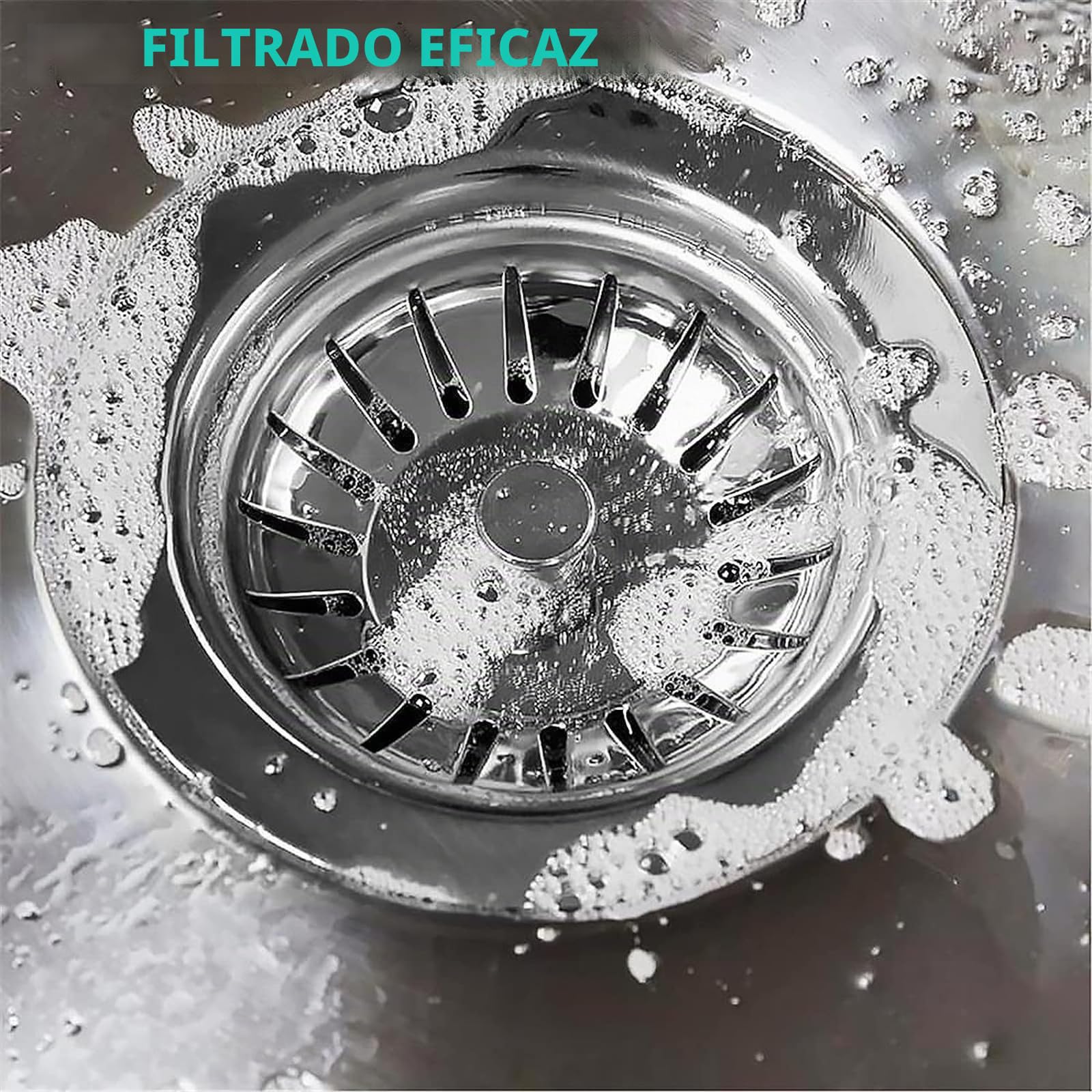 Paquete de 2 tapones coladores de fregadero de cocina, tapón de repuesto de acero inoxidable para atrapador de alimentos/pelo, diámetro del agujero del fregadero del Reino Unido 80 mm