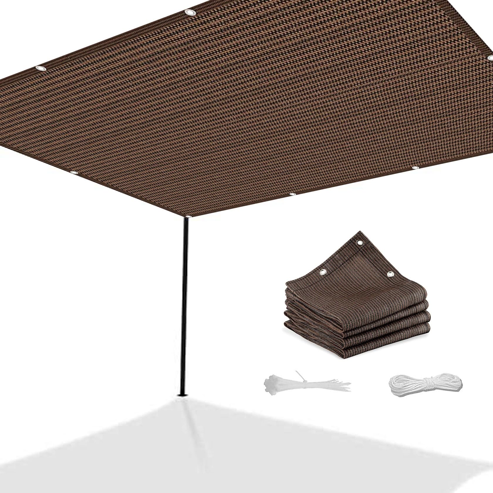 Voile d'ombrage rectangulaire contre la chaleur et l'accumulation d'eau de pluie